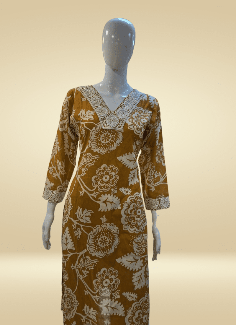 Haldi Phool Kurti Pant Set | thebluemoonshop.com