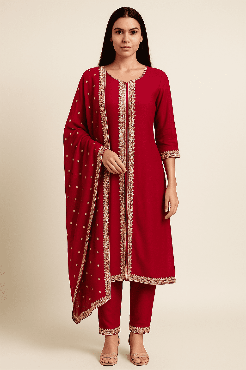 Gulnaz Grace Frontcut with Palazzo | thebluemoonshop.com